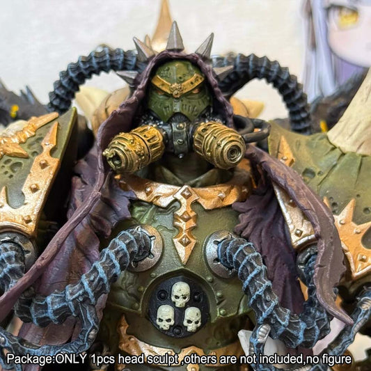 【PRE-ORDER】Premium Painted Face‑mask Style Replace For joytoy warhammer Death Guard Primarch Mortarion Nurgle Daemon Primarch