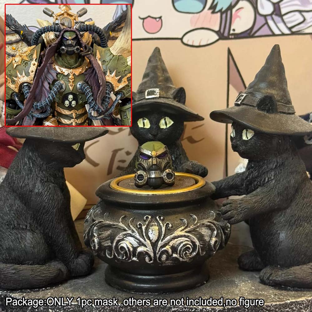 【PRE-ORDER】#B Premium Painted Face‑mask Style Replace For joytoy warhammer Death Guard Primarch Mortarion Nurgle Daemon Primarch