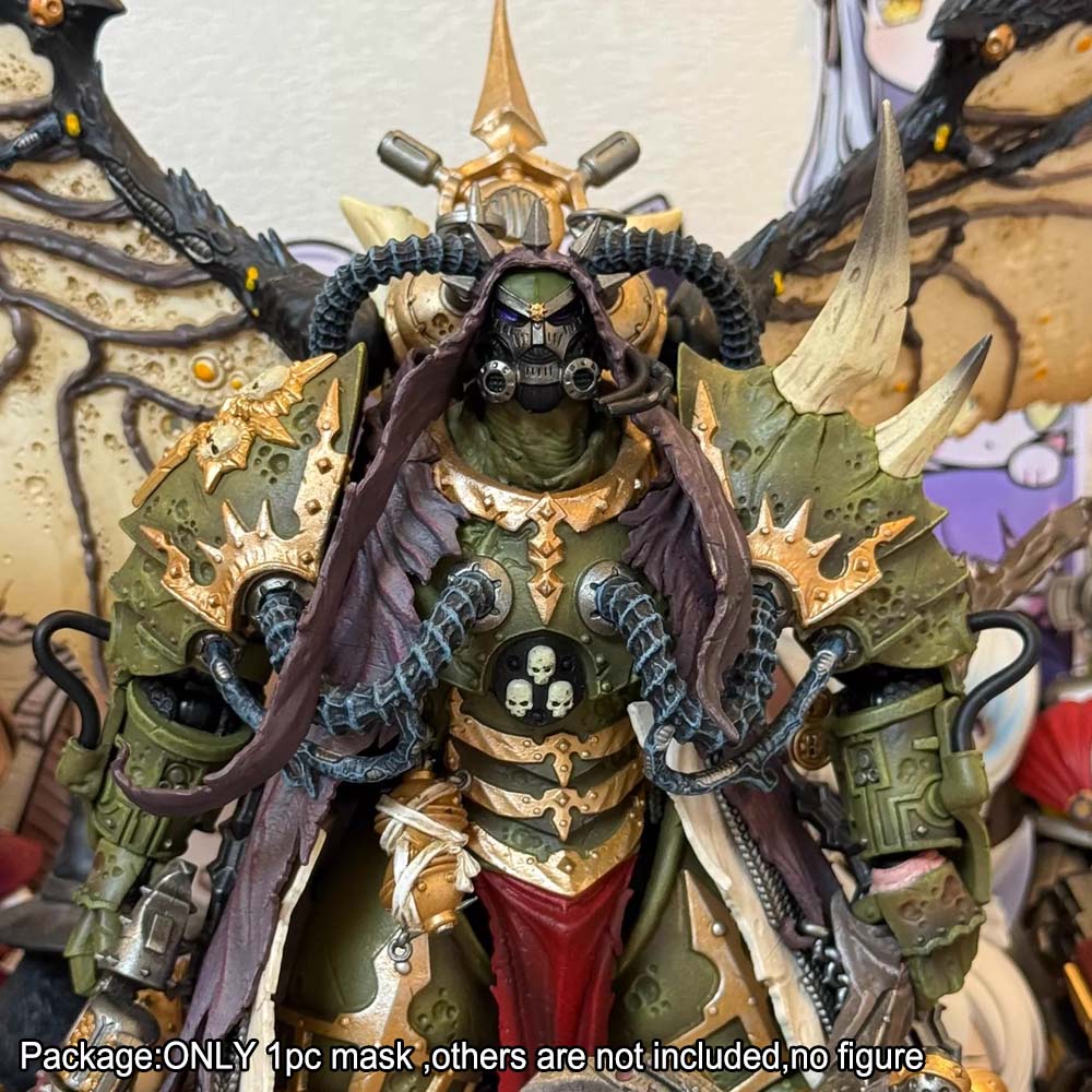 【PRE-ORDER】#B Premium Painted Face‑mask Style Replace For joytoy warhammer Death Guard Primarch Mortarion Nurgle Daemon Primarch