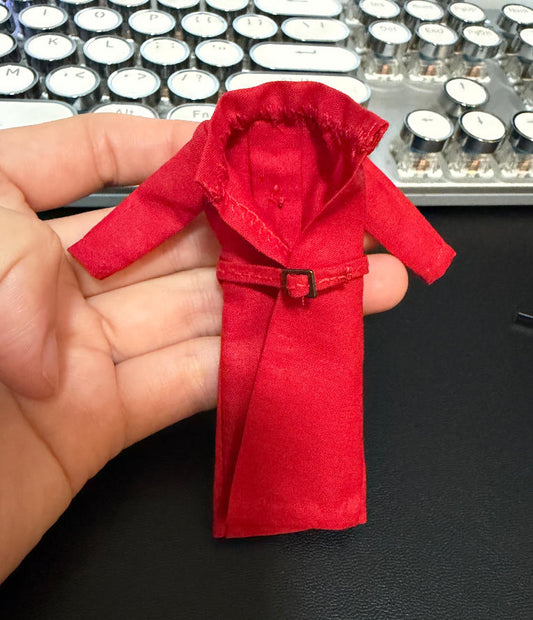 【PRE-ORDER】Red Handmade Stand Collar For 3.75'' Action Figure 1/18 Trench Coat Jacket Clothes