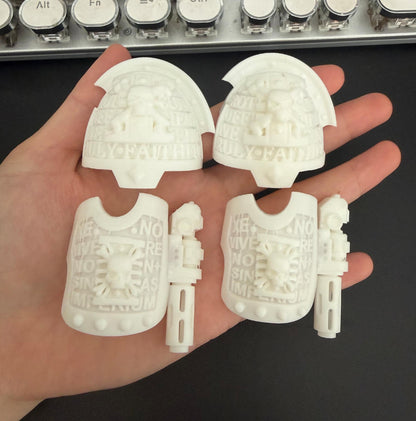 【PRE-ORDER】2pcs Unpainted Pauldron Parts + 2pcs unpaintedd power fists