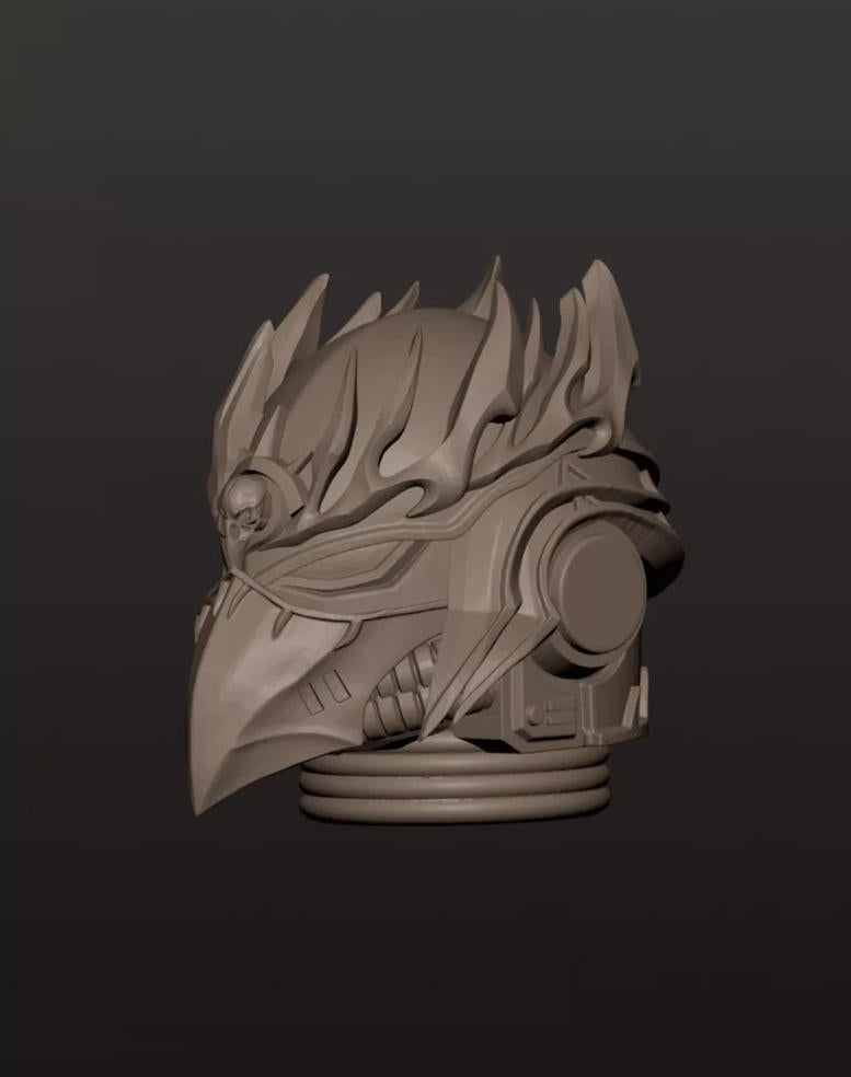 #A Unpainted Head Sculpt Model For JoyToy Warhammer 40k  Corvus Corax Raven Guard Primarch