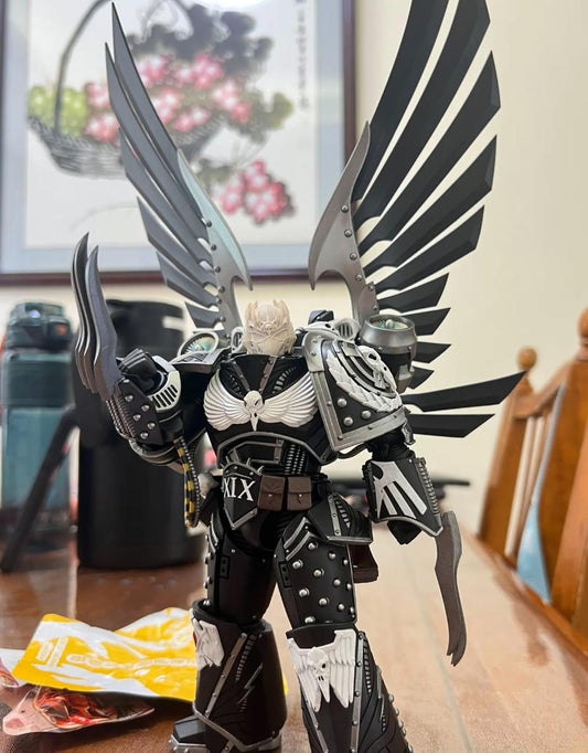 #C Unpainted Head Sculpt Model For JoyToy Warhammer 40k Corvus Corax Raven Guard Primarch Figure