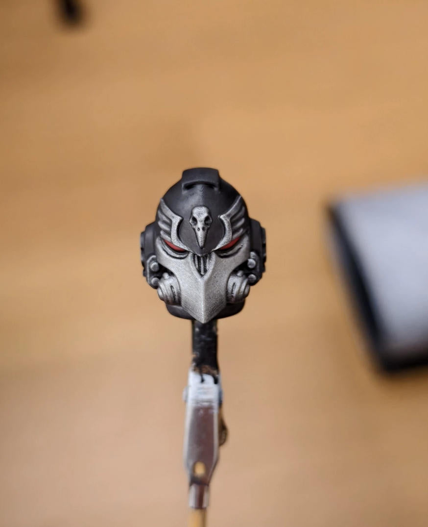 PRE‑ORDER Premium Male Helmet Head Sculpt for JoyToy Warhammer 40K Raven Guard Figure