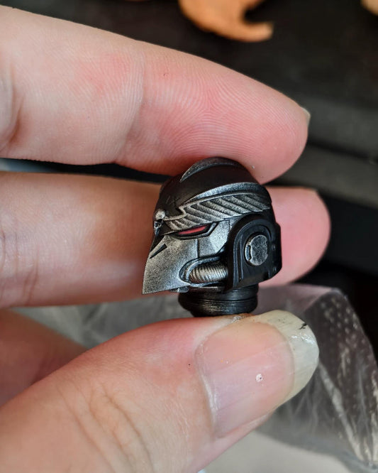 PRE‑ORDER Premium Painted Male Helmet Head Sculpt for JoyToy Warhammer 40K Raven Guard Figure