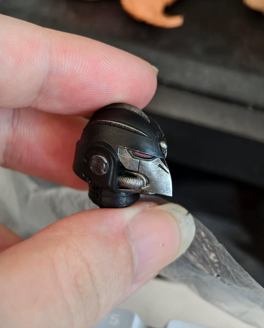 PRE‑ORDER Premium Painted Male Helmet Head Sculpt for JoyToy Warhammer 40K Raven Guard Figure