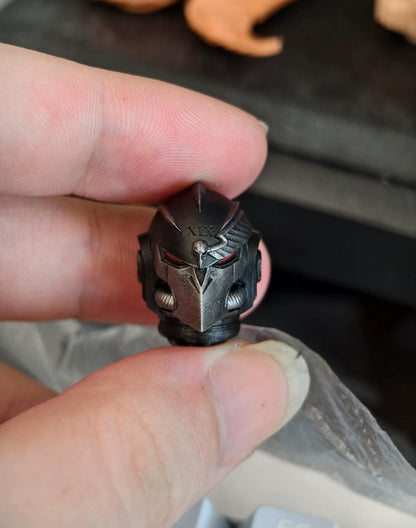 PRE‑ORDER Premium Painted Male Helmet Head Sculpt for JoyToy Warhammer 40K Raven Guard Figure