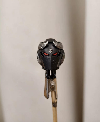 PRE‑ORDER Premium Painted Male Helmet Head Sculpt for JoyToy Warhammer 40KBlack Templars Figure