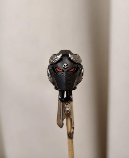 PRE‑ORDER Premium Painted Male Helmet Head Sculpt for JoyToy Warhammer 40KBlack Templars Figure