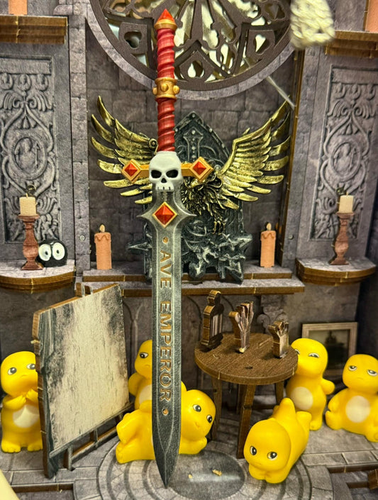 SINGLE PRE‑ORDER Premium Painted Sword Weapon Model for JoyToy Warhammer 40K Figure
