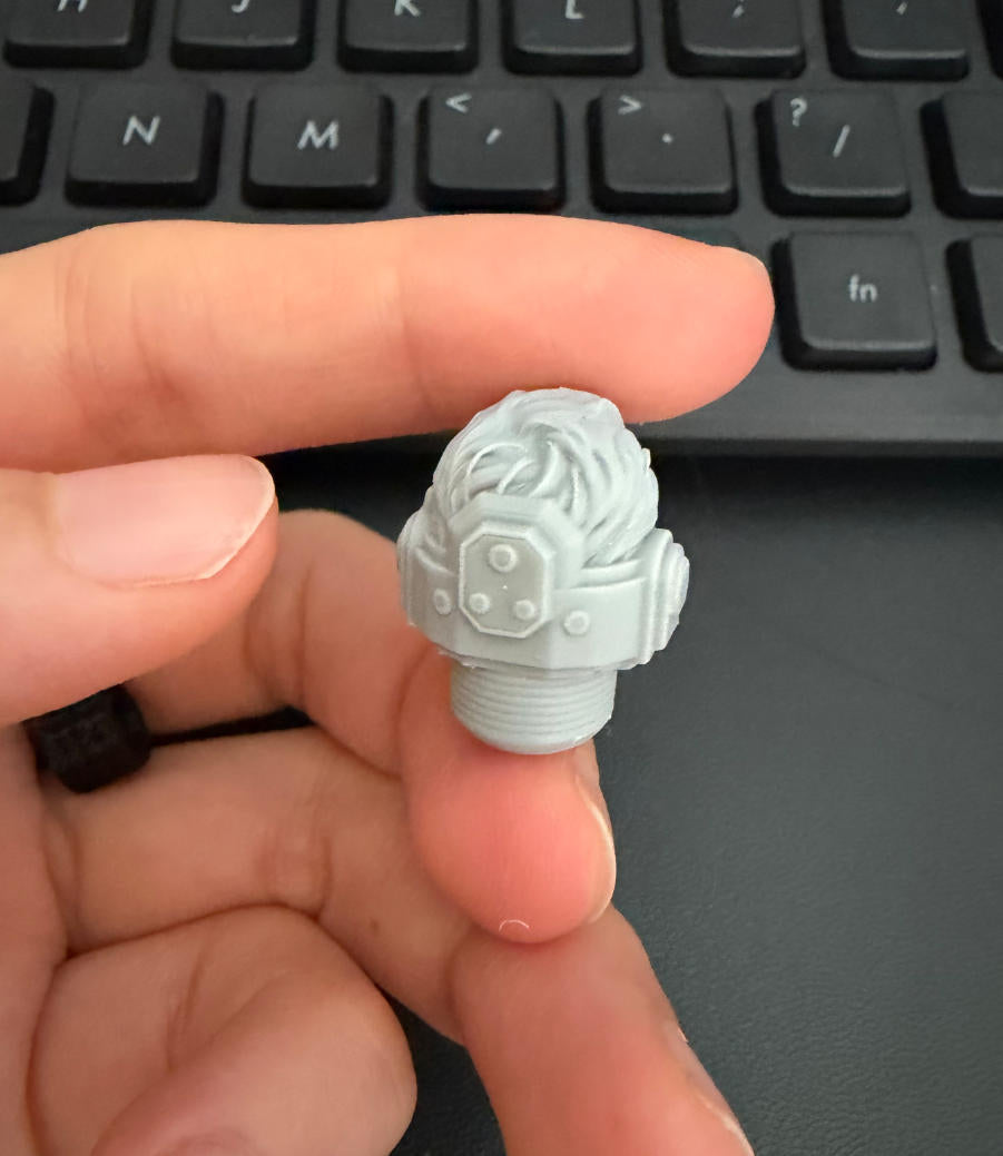 Unpainted Man Head Sculpt for JoyToy Warhammer Figure