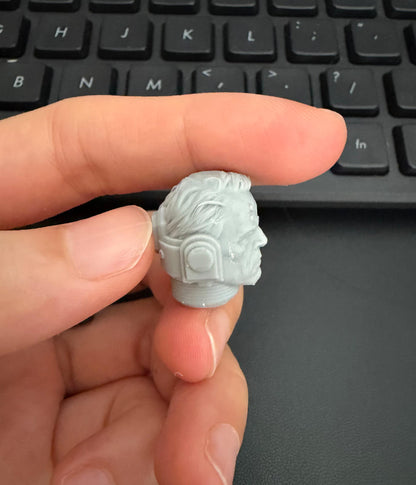 Unpainted Man Head Sculpt for JoyToy Warhammer Figure