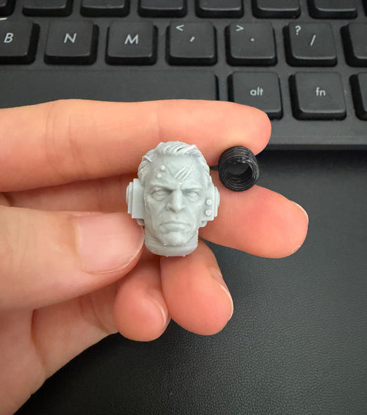 Unpainted Man Head Sculpt for JoyToy Warhammer Figure