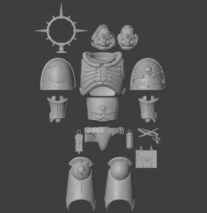 【PRE-ORDER】Unpainted Parts Kits For Joytoy Warhammer 4.0 figure body Chaplain  Leandros