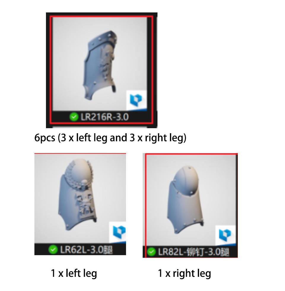 8pcs Unpainted Leg Kits For 3.0 figure body
