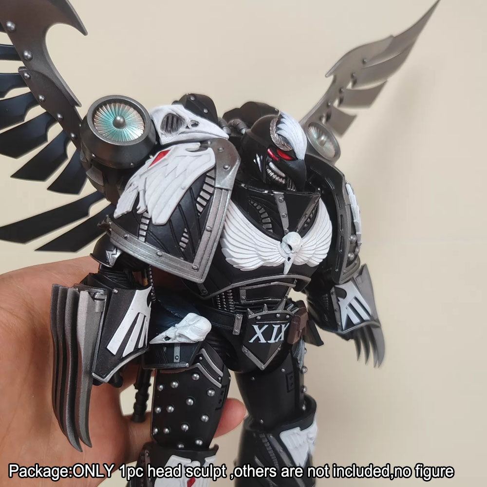 PRE‑ORDER Premium Painted Head Sculpt For JoyToy Warhammer 40K Corvus Corax Primarch of the XIX Legion Raven Guard