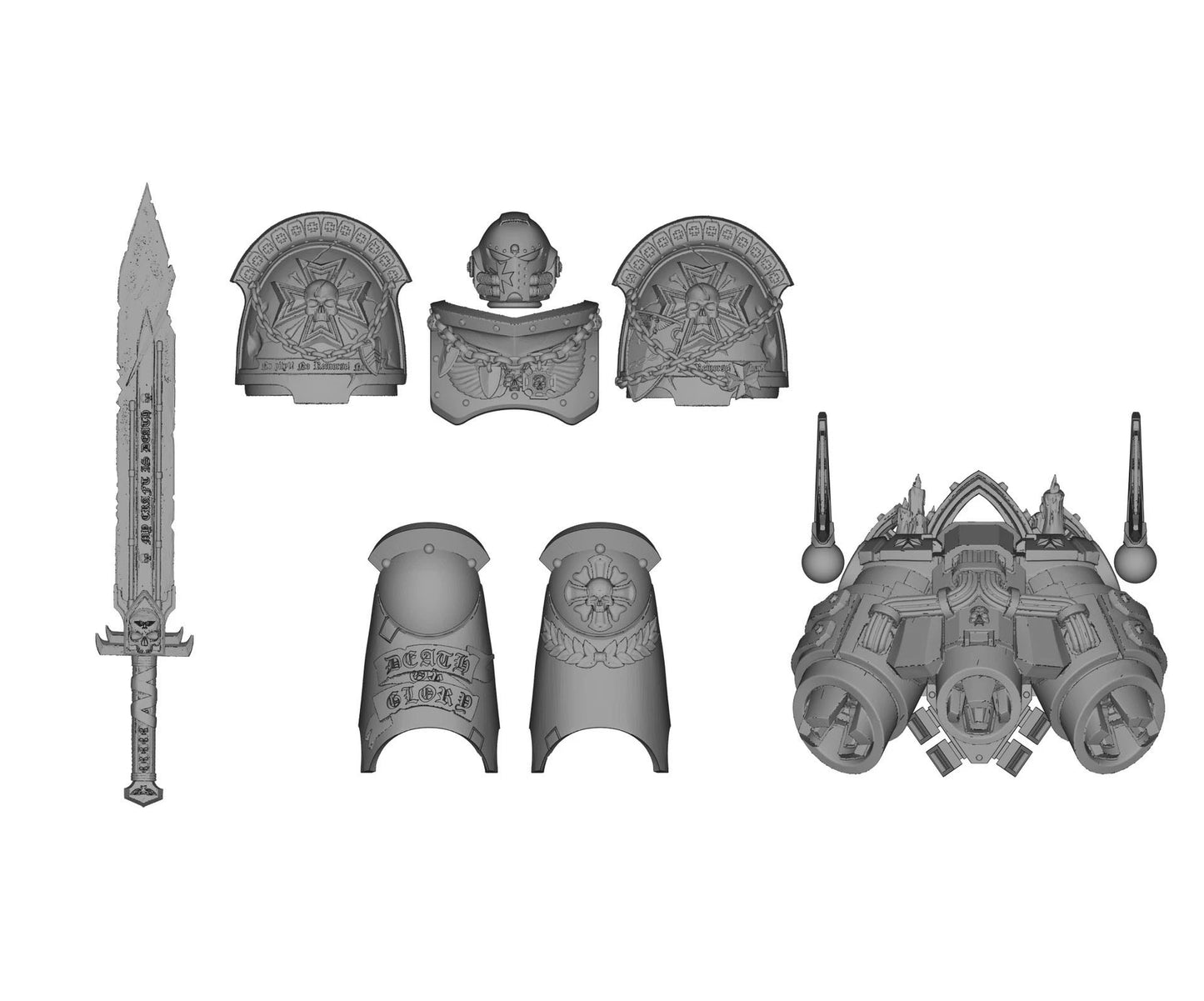 PRE-ORDER Unpainted Kits For Joytoy Warhammer 40K Space Marines Black Templars 4.0