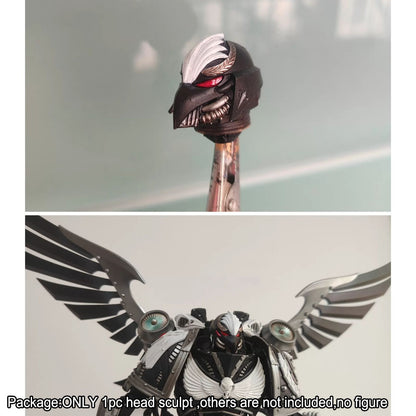 PRE‑ORDER Premium Painted Head Sculpt For JoyToy Warhammer 40K Corvus Corax Primarch of the XIX Legion Raven Guard