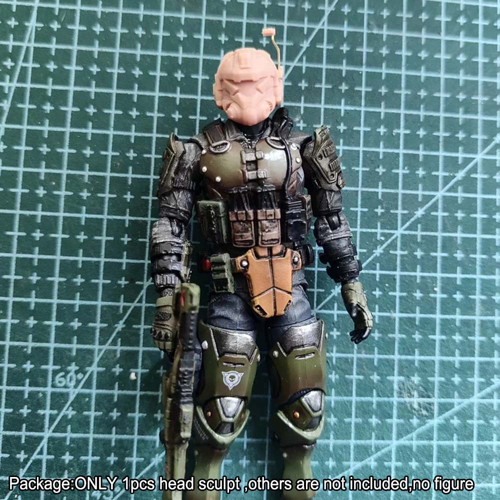 Unpainted 1/12 Blank Man Helmet Head Sculpt Model For 6" SHF Action Figure