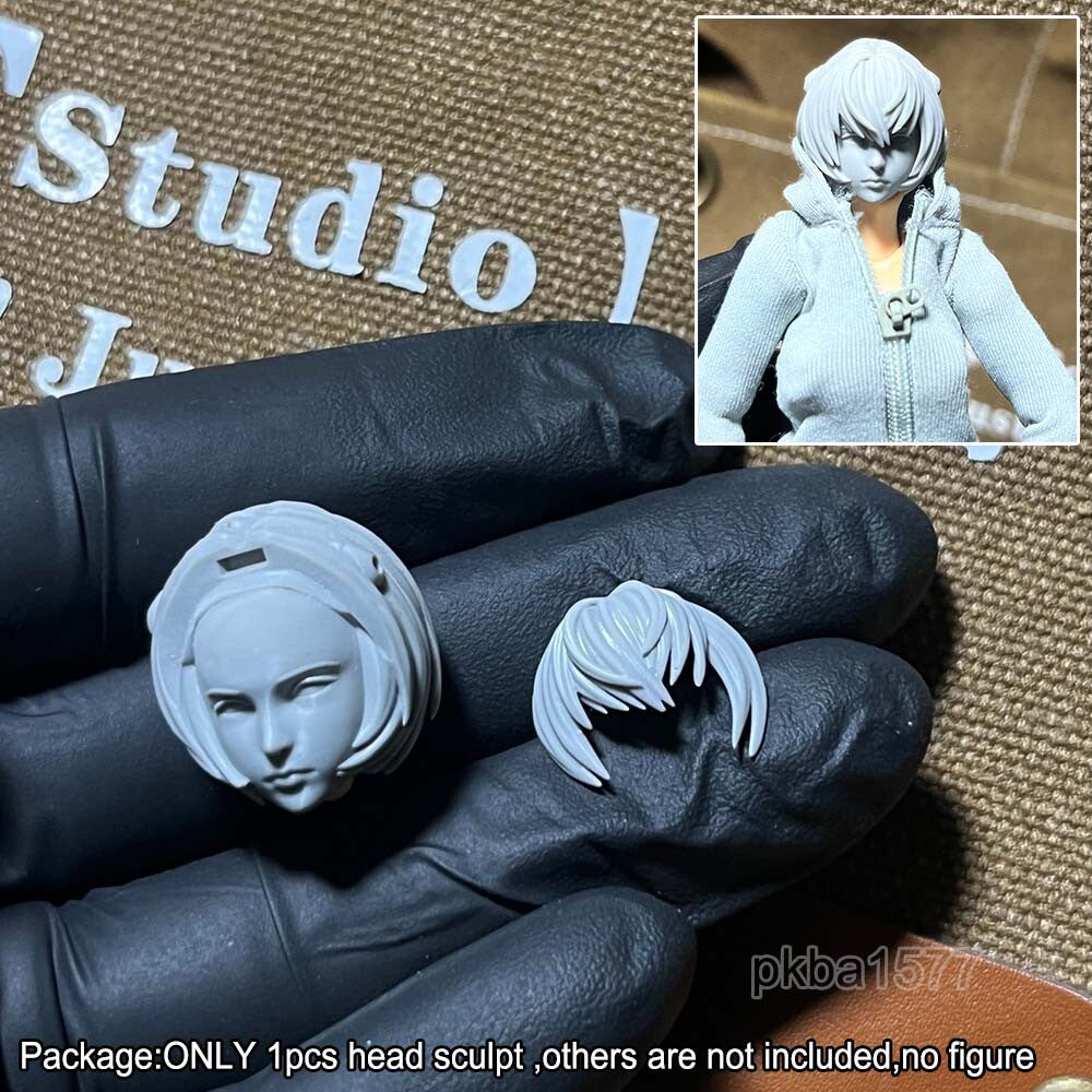Unpainted 1/12 Female Girl Head Sculpt Model For 6" romankey Action Figure
