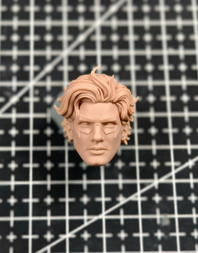 Unpainted 1/12 Robin Man Head Sculpt For DIY 6" SHF ML mezco Mcfarlane Figure