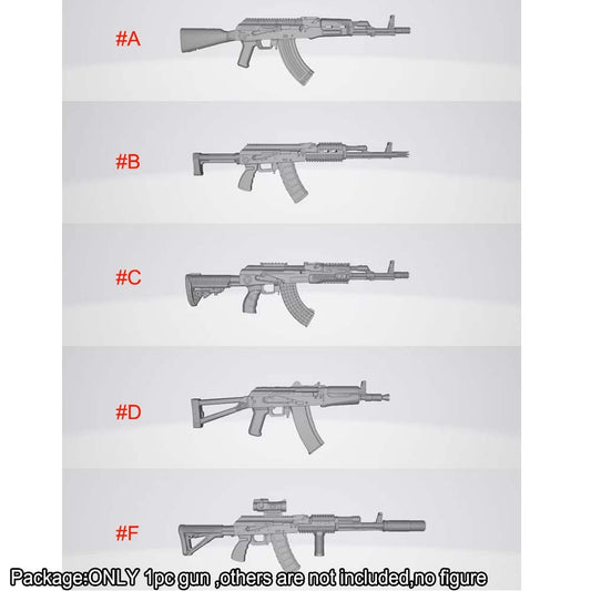 Single Unpainted 1/18 Gun Weapon Model DIY For 3.75" Action Figure Scene Decor