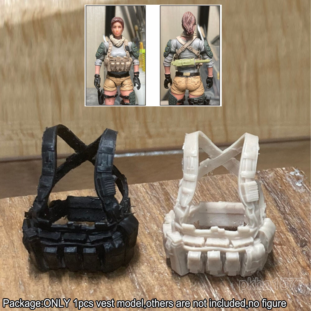 1/18 Female Soldier Gilet Vest Model For 3.75" Joytoy Planet Green Valley Figure