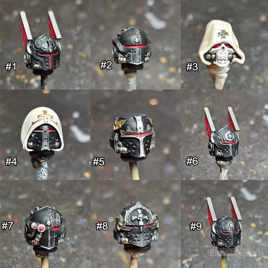 PRE‑ORDER Single Premium Painted Male Helmet Head Sculpt for JoyToy Warhammer 40K Figure