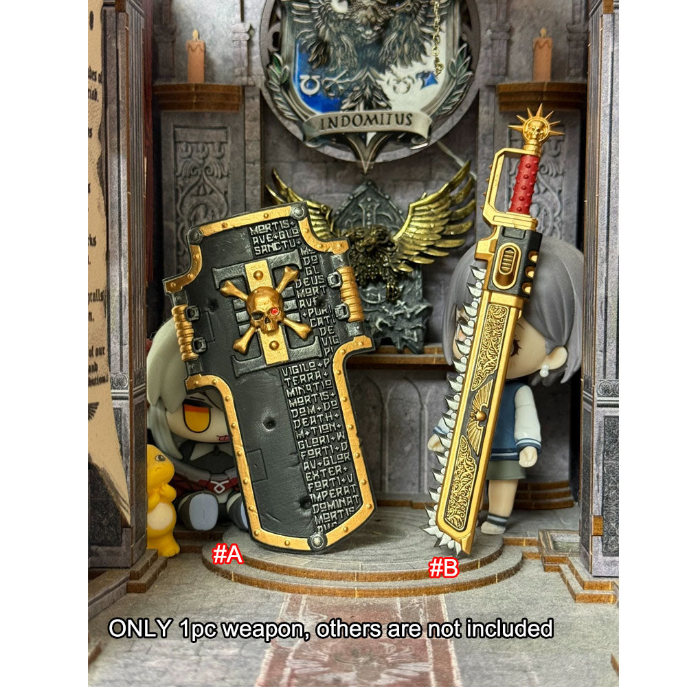 PRE‑ORDER SINGLE Premium Painted Sword Shield Weapon for JoyToy Warhammer 40K Figure