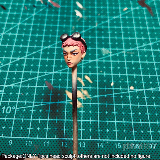 【PRE-ORDER】Premium 1/18 Pink Hair Girl Head Sculpt Female Beauty Head For 3.75" Figure