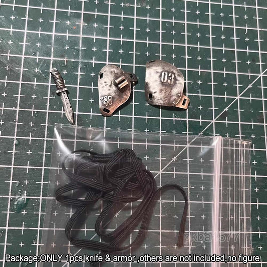 Premium 1/18 Metal Knife Chest Back Armor For DIY 3.75" Action Figure