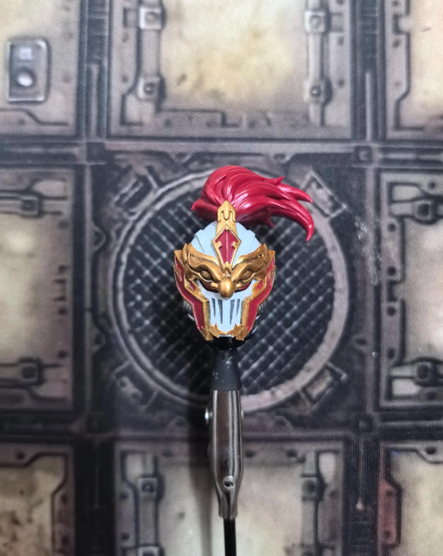 【PRE-ORDER】Painted White Scar Head Sculpt Helmet Model For DIY joytoy warhammer 3.0 Action Figure