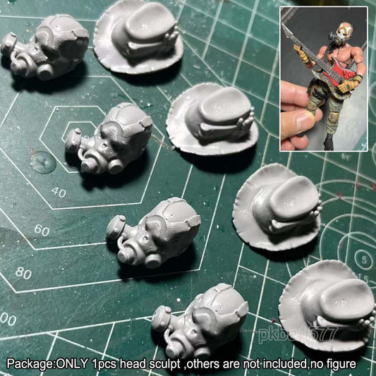 Single Unpainted 1/18 Man w Hat Head Sculpt Helmet For 3.75'' Action Figure