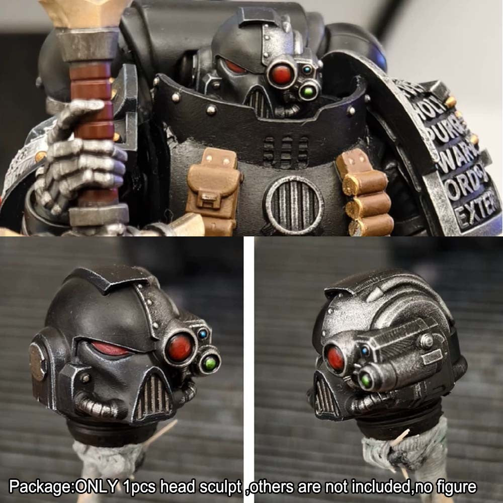 【PRE-ORDER】Premium Painted Black Templar Male Head Sculpt Model For Joytoy Action Figure