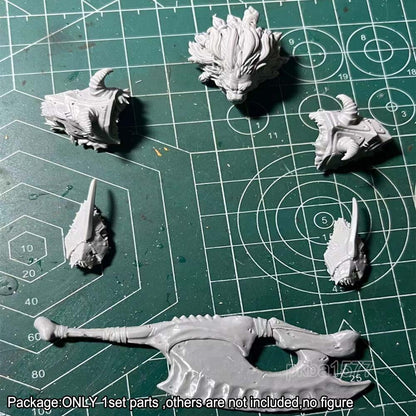 Unpainted 1/18 Lion Head Sculpt Knife Shoulder Arm Covers For 3.75'' Figure