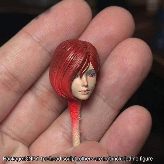 【PRE-ORDER】Premium Painted 1/12 Red Hair Lady Female Head Sculpt Model For 6" Nottaa Figure