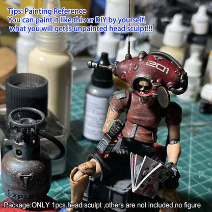 Unpainted 1/18 Punk Head Sculpt Male Helmet For 3.75'' Figures Acid Rain Joytoy