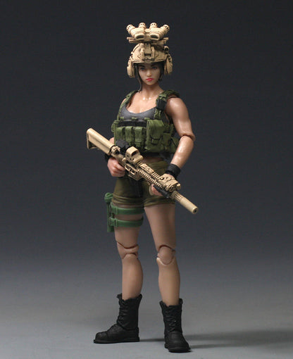 【PRE-ORDER】New Painted 1/18 Girl 3.75" Soldier Articulated Action Figure Toy Xmas Gift