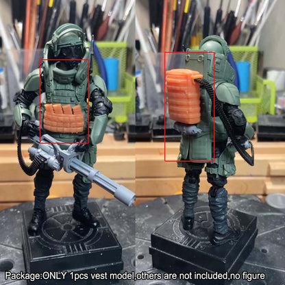 Unpainted Green 1/18 Body Armor Web Gear Vest Model For DIY 3.75" Action Figure