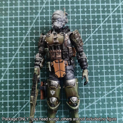 Unpainted 1/12 Blank Man Helmet Head Sculpt Model For 6" SHF Action Figure