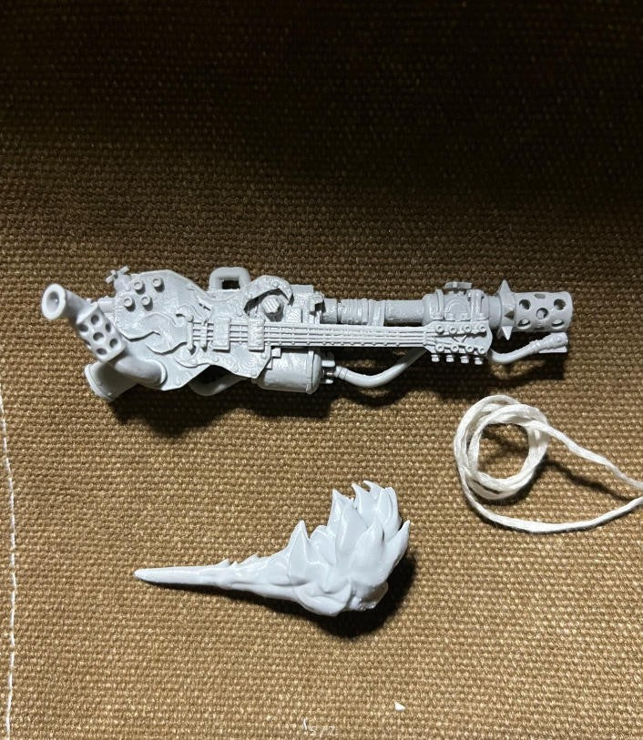 Unpainted 1/18 Punk Guitar Model For 3.75'' Acid Rain Joytoy Action Figure