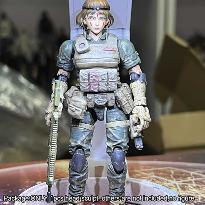 【PRE-ORDER】Premium 1/18 Beauty Girl San Head Sculpt Female Soldier Head For 3.75" Figure