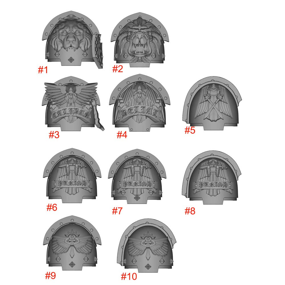 #C Single Unpaintd Shoulder Pauldron Pad For joytoy warhammer 4.0 Deathwing Terminator Figure