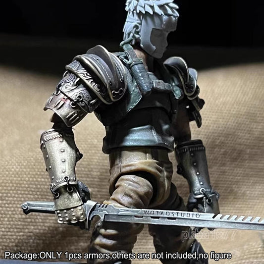 Pair Brass Metal 1/18 Shoulder Armors Arm Covers For 3.75'' Action Figure Joytoy