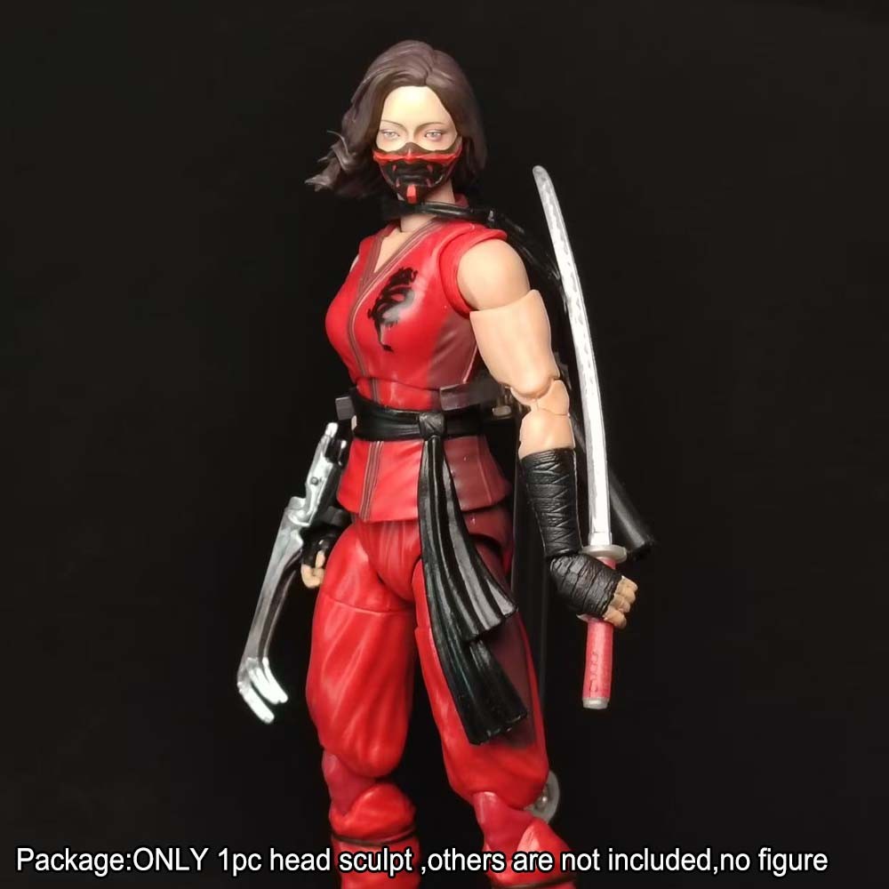 PRE-ORDER Premium 1/12 Masked Female Head Sculpt For DIY 6'' gijie Action Figure