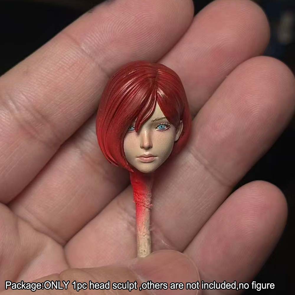 【PRE-ORDER】Premium Painted 1/12 Red Hair Lady Female Head Sculpt Model For 6" Nottaa Figure