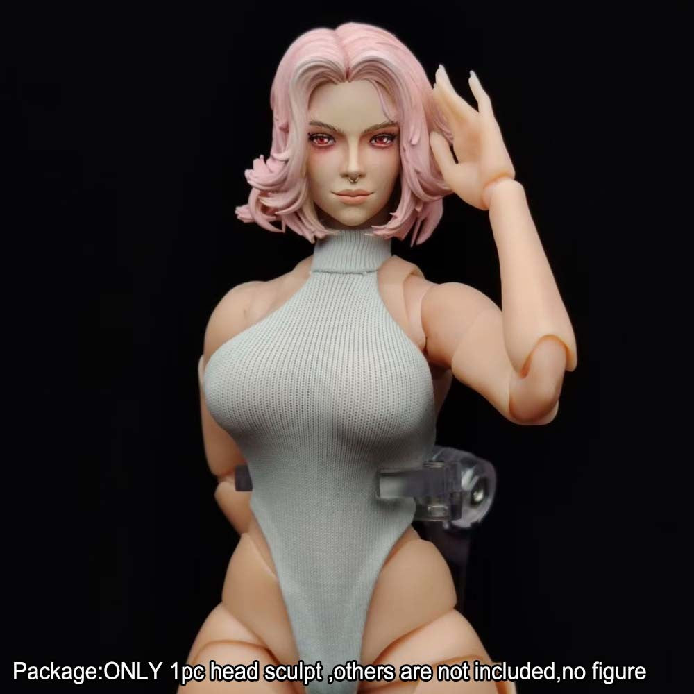 PRE-ORDER Premium 1/12 Female Head Sculpt For DIY 6'' Romankey x cowl Action Figure