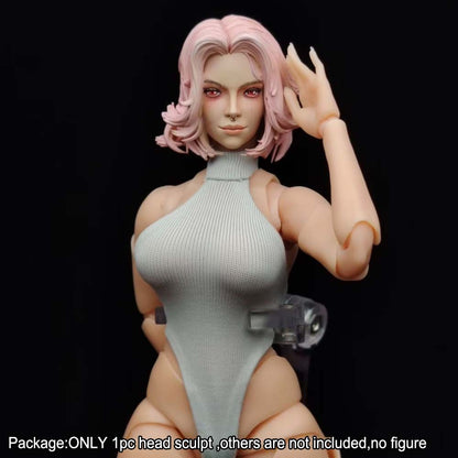 PRE-ORDER Premium 1/12 Female Head Sculpt For DIY 6'' Romankey x cowl Action Figure