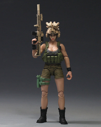 【PRE-ORDER】New Painted 1/18 Girl 3.75" Soldier Articulated Action Figure Toy Xmas Gift