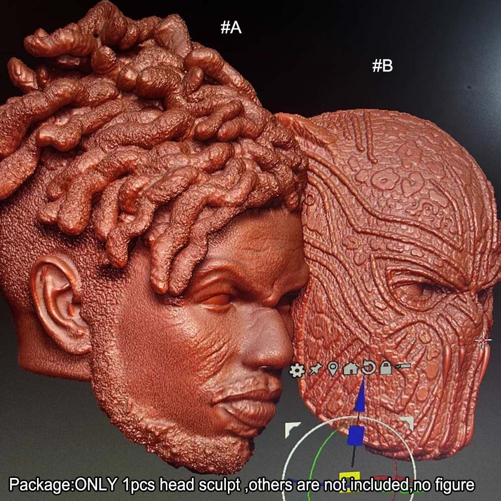 Unpainted 1/18 Black Man Panther Head Sculpt For 3.75'' Acid Rain Joytoy Figure